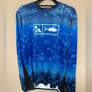 Men's Blue Long-Sleeve Performance Swim Shirt